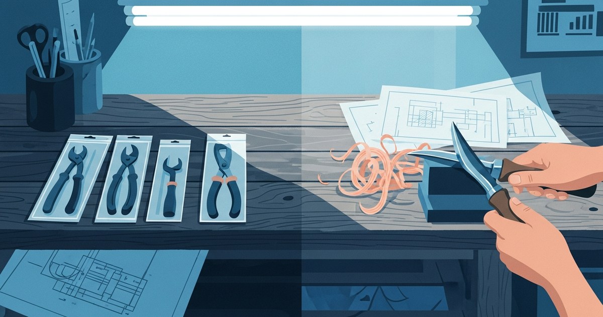 Illustration comparing custom AI agent development with off-the-shelf tools