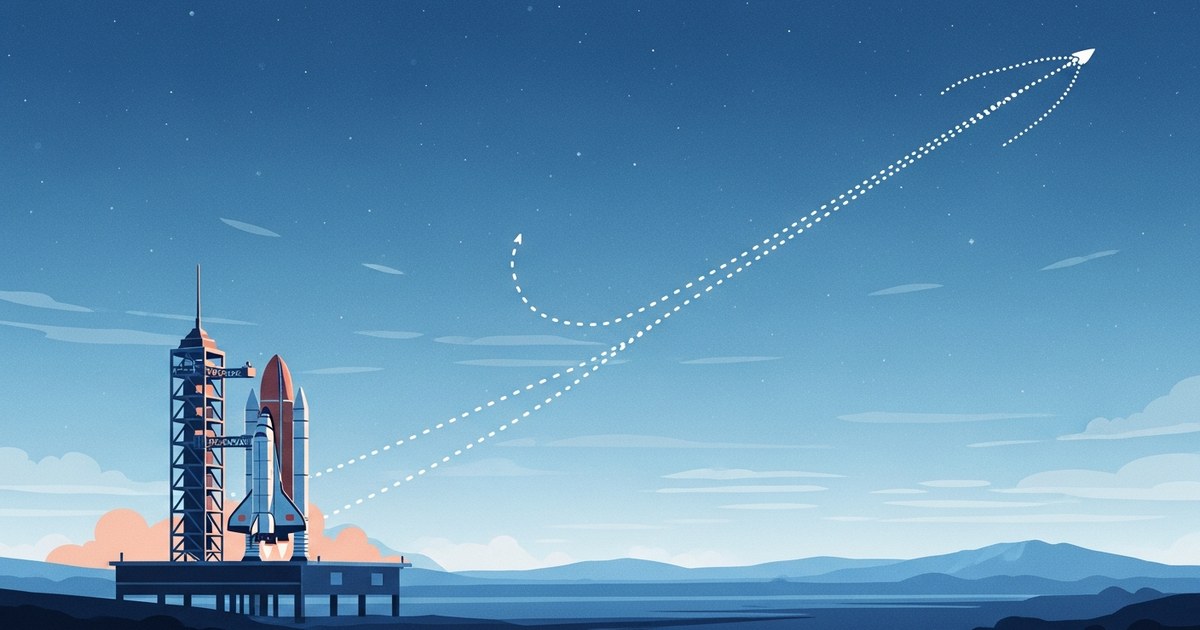Flat vector illustration of the post-launch success framework — a five-step timeline from launch to support, feedback, iteration, and scaled impact